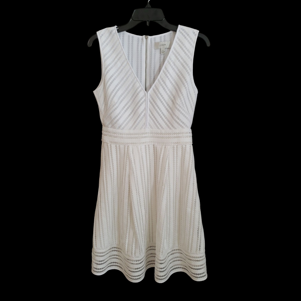 J.Crew White Eyelet Mini Fit & Flare Dress Size 4